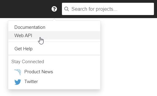 screenshot showing how to access the Web API documentation on the SonarQube interface